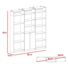 Combo de Bibliotecas Home, Wengue, Incluye Tres Bibliotecas y Tres Complementos