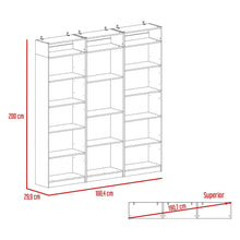 Combo de Bibliotecas Home, Wengue, Incluye Tres Bibliotecas sin puertas y Tres Complementos