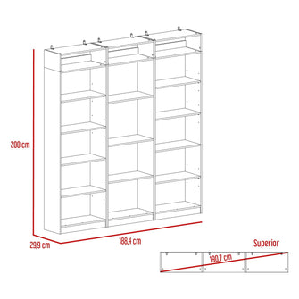 Combo de Bibliotecas Home, Blanco Incluye Tres Bibliotecas sin puertas y Tres Complementos