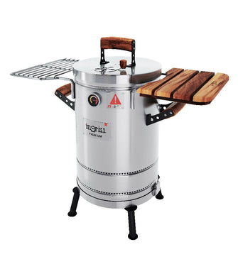 Ahumador y Barril Asador pequeño Premium 15 Libras