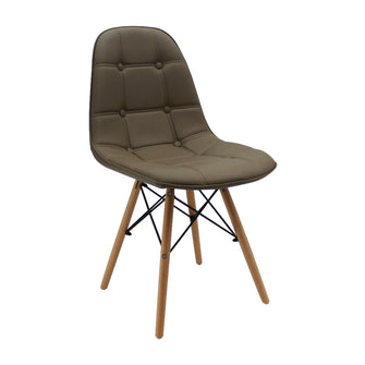 Silla Botones Eames Acolchada - Beige