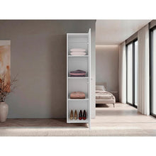 Closet Con Espejo Alma, Kronos Blanco, Diseño moderno con entrepaños y puerta ZF