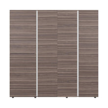 Closet Antalya 200x200, Avellana y Blanco, con 5 puertas abatibles