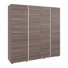 Closet Antalya 200x200, Avellana y Blanco, con 5 puertas abatibles