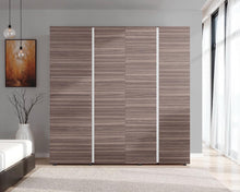 Closet Antalya 200x200, Avellana y Blanco, con 5 puertas abatibles