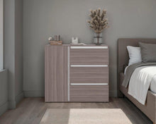 Organizador Niza, Avellana y Blanco, con tres cajones y gran capacidad de almacenamiento