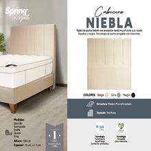 Cabecero Spring Niebla Negro Semidoble