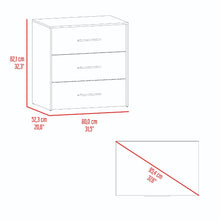 Organizador Montano, Milan y Wengue, con tres cajones deslizable para guardar objetos personales