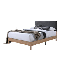 Cama Doble Sonia, Gris Oscuro, con respaldo tapizado