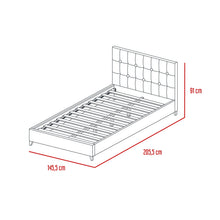 Cama Doble Imperial, Gris Oscuro, Madera Roble Tapizada