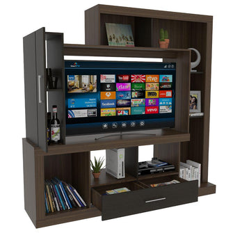 Mesa Para Tv Tolú, Moreno y Wengue, con Espacio Para Televisor de Hasta 75 Pulgadas