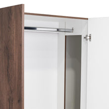 Closet Poche, Nogal, con Tres Cajones Organizadores y Tres Tubos Cromados