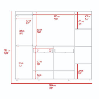 Closet Jakob, Bardolino y Blanco, Para TV de 46"