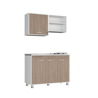 Cocina Integral Antares, Blanco Duqueza y Bardolino, incluye Mesón Pozuelo Izquierdo