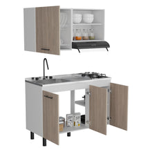 Cocina Integral Flas, Bardolino y Blanco Duqueza, Incluye Mesón Socoda Winner Izquierdo