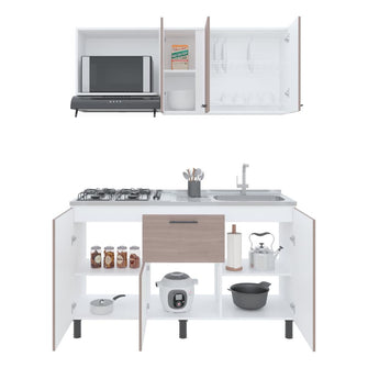 Cocina Integral Paolo, Bardolino y Blanco, incluye Mesón Pozuelo Derecho