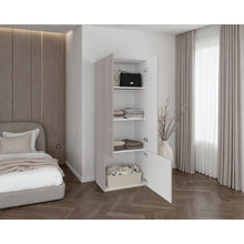 Closet Beico II, Positano y Blanco Duqueza, Con tres puertas abatibles y cuatro entrepaños