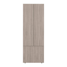 Closet Beico II, Bardolino y Blanco Duqueza, con tres Puertas Abatibles y cuatro entrepaños