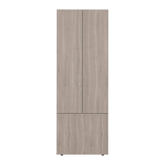 Closet Beico II, Bardolino y Blanco Duqueza, con tres Puertas Abatibles y cuatro entrepaños
