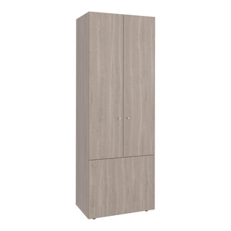 Closet Beico II, Bardolino y Blanco Duqueza, con tres Puertas Abatibles y cuatro entrepaños