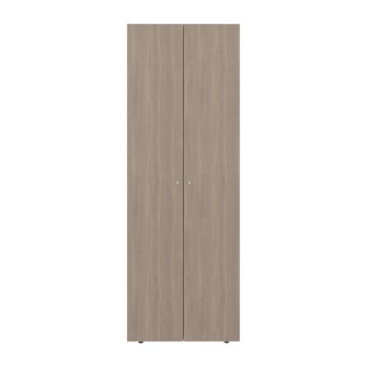 Closet Beico, Bardolino y Blanco Duqueza, con dos Puertas Abatibles y un Tubo cromado
