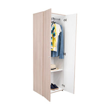 Closet Beico, Positano y Blanco Duqueza, Con Dos Puertas Abatibles y Un Tubo Cromado