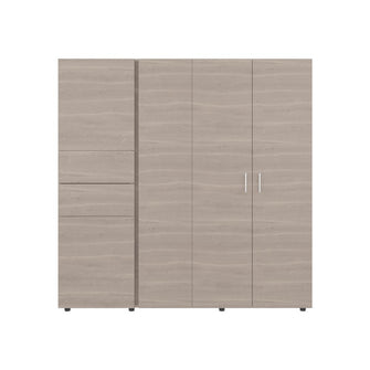 Closet Antalya 200x200, Bardolino y Blanco, con 5 puertas abatibles
