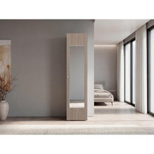 Closet Alma, Bardolino Y Blanco, Con espejo, Una puerta abatible y variedad de entrepaños  ZF