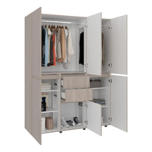 Closet Siruela 150, Bardolino y Blanco, con Seis Puertas y Gran Capacidad de Almacenamiento