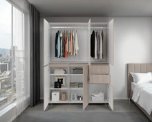 Closet Siruela 150, Bardolino y Blanco, con Seis Puertas y Gran Capacidad de Almacenamiento