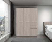 Closet Siruela 150, Bardolino y Blanco, con Seis Puertas y Gran Capacidad de Almacenamiento