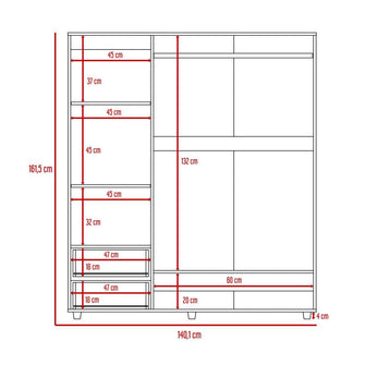 Closet Light, Nogal y Blanco, con Dos Cajones Organizadores y Entrepaño Diseñado Para Los Zapatos