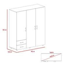 Closet Light, Nogal y Blanco, con Dos Cajones Organizadores y Entrepaño Diseñado Para Los Zapatos