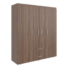 Clóset Bariloche Bombay Eco, Avellana y Blanco, con Variedad de Entrepaños y Cuatro Puertas Abatibles