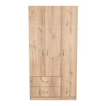 Closet América, Café Claro y Blanco, con Dos Cajones y Variedad de Entrepaños