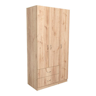 Closet América, Café Claro y Blanco, con Dos Cajones y Variedad de Entrepaños