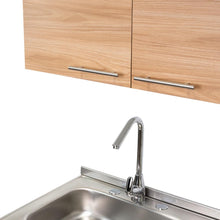 Cocina Integral Ameralto, Fresno Europeo y Blanco, Incluye Mesón Izquierdo