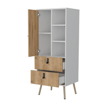 Organizador Huna, Macadamia y Blanco, con dos cajones diseño moderno ZF X2