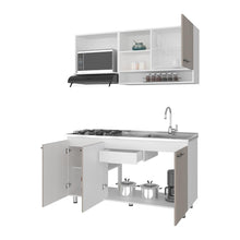 Cocina Integral Orquídea, Blanco Duqueza y Positano, Incluye Mesón Derecho
