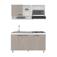 Cocina Integral Orquídea, Blanco Duqueza y Positano, Incluye Mesón Izquierdo