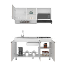 Cocina Integral Orquídea, Blanco Duqueza y Positano, Incluye Mesón Izquierdo