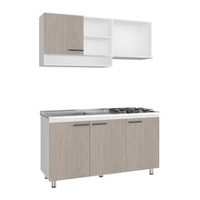 Cocina Integral Orquídea, Blanco Duqueza y Positano, Incluye Mesón Izquierdo