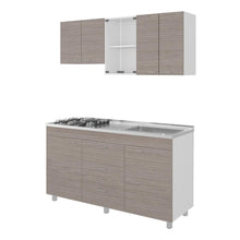 Cocina Integral 150 Laurel, Blanco Duqueza y Positano, Incluye Mesón Derecho