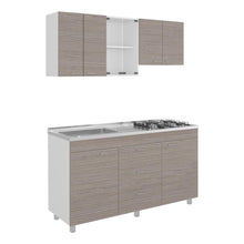 Cocina Integral 150 Laurel, Blanco Duqueza y Positano, Incluye Mesón Izquierdo