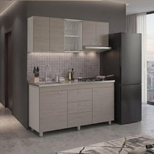 Cocina Integral 150 Laurel, Blanco Duqueza y Positano, Incluye Mesón Izquierdo