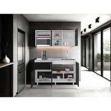 Cocina Integral Ailen, Blanco Duqueza y Wengue, Incluye Mesón Derecho ZF