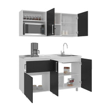 Cocina Integral Ailen, Blanco Duqueza y Wengue, Incluye Mesón Derecho ZF