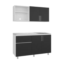 Cocina Integral Ailen, Blanco Duqueza y Wengue, Incluye Mesón Derecho ZF