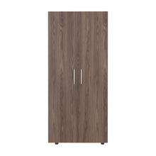 Closet Tera, Chocolate y Blanco Duqueza, Dos Puertas Abatibles y Dos Tubos Cromados