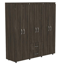 Closet Bariloche Bombay, Milan y Blanco, Variedad de Entrepaños y Seis Puertas Abatibles